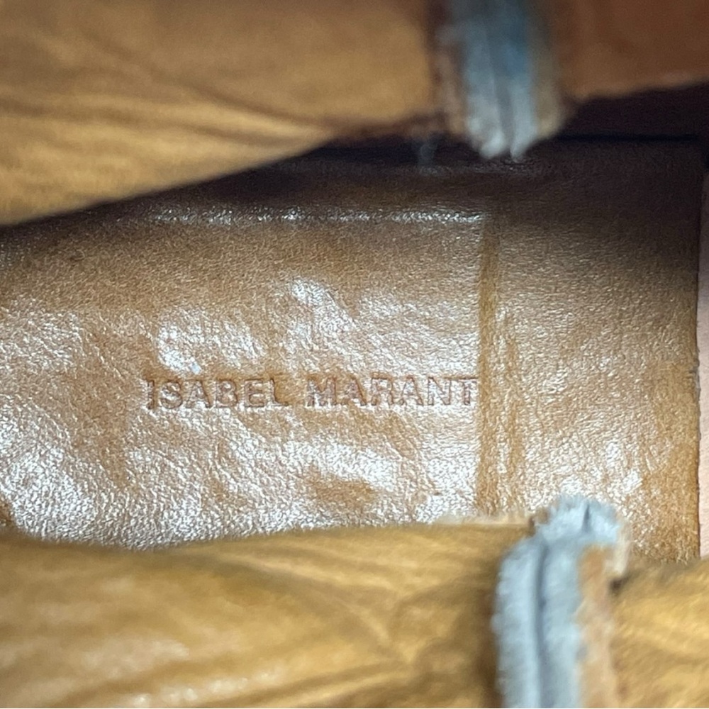 * Isabel Marant Etoile Crisi Slouchy Western Taupe Suede Boots Size 36 - Picture 11 of 14